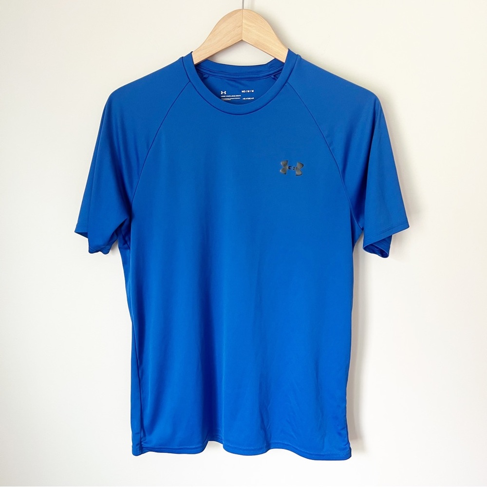 Under Armour Velocity Heat Gear Loose Stretch Training T-Shirt Blue M